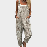 Salopette Florale Beige-Gris