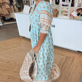 MANA | ROBE MIDI AVEC MOTIFS FLORAUX ET DÉCOLLETÉ EN V