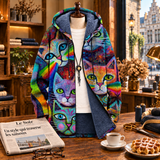 Isabelle™ | Veste à capuche avec des chats colorés