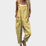 Salopette avec Libellules Jaune Moutarde