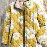 Almuth™ | Veste matelassée avec des marguerites en jaune
