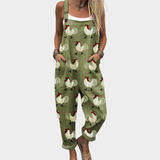 Salopette avec motif de coq Olive