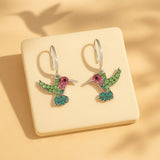 Boucles d'Oreilles Étincelantes en Colibri
