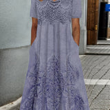 INDIGO | ROBE MIDI ÉLÉGANTE AVEC MOTIF FLORAL