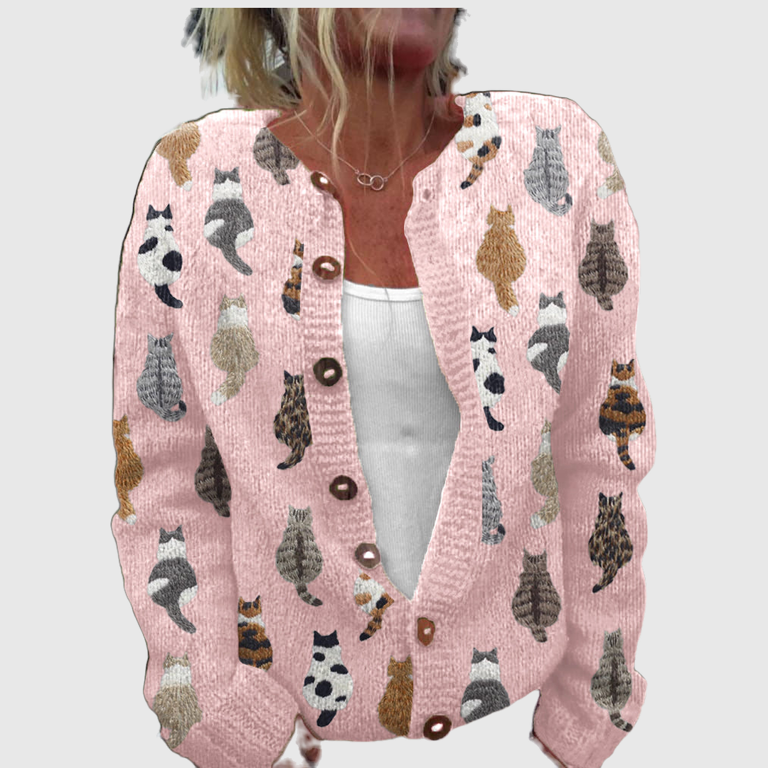 Charlotte™ | Cardigan avec imprimé de chats