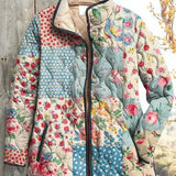 Karoline™ | Veste matelassée en patchwork de fleurs
