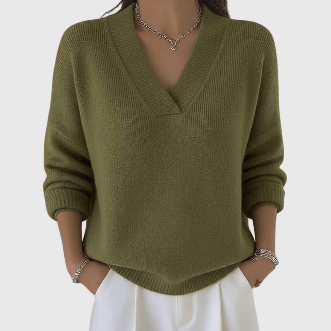 Faye | Pull à col en V doux avec coupe décontractée