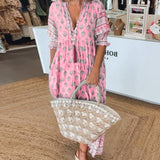 MANA | ROBE MIDI AVEC MOTIFS FLORAUX ET DÉCOLLETÉ EN V