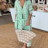 MANA | ROBE MIDI AVEC MOTIFS FLORAUX ET DÉCOLLETÉ EN V