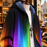 Céline™ | Veste à capuche dégradé arc-en-ciel