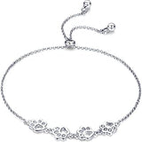Bracelet en Argent Sterling avec Empreinte de Patte – Ajustement Réglable