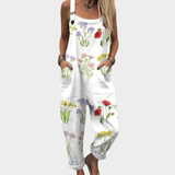 Salopette florale avec fleurs sauvages