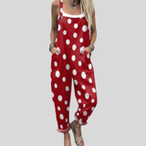 Salopette à pois Rouge-Blanc