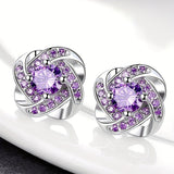 Boucles d'oreilles Trèfle Violet