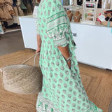 MANA | ROBE MIDI AVEC MOTIFS FLORAUX ET DÉCOLLETÉ EN V