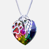 Collier Mémorial Arc-en-Ciel avec Pendentif en Forme de Cœur