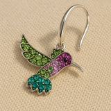 Boucles d'Oreilles Étincelantes en Colibri