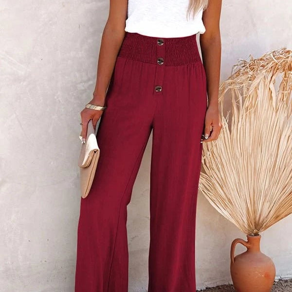 Riana - Pantalon ample taille haute