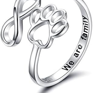 Bague Artisanale Patte & Cœur – Argent Sterling 925 Ajustable