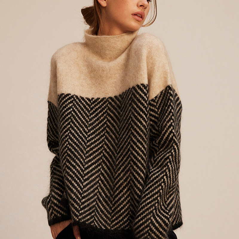 Norah | Pull en coton avec col montant