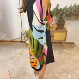 Rianna - Robe avec Motif Abstrait