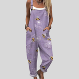 Salopette avec des abeilles lilas