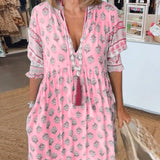 MANA | ROBE MIDI AVEC MOTIFS FLORAUX ET DÉCOLLETÉ EN V