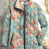 Nadja™ | Veste matelassée avec des roses sur menthe
