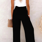Riana - Pantalon ample taille haute
