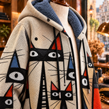 Élodie™ | Veste à capuche avec collage de chats