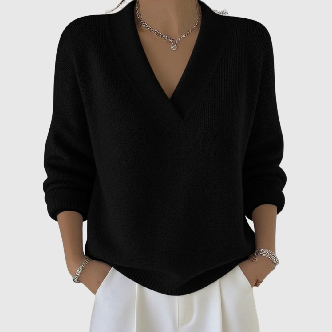Faye | Pull à col en V doux avec coupe décontractée