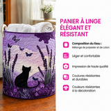 Aurélie™ | Panier rembourré avec des chats dans une prairie nocturne