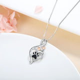 Collier Patte Chance avec Cœur, Os & Infini – Pendentif « Toujours dans Mon Cœur »