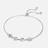 Bracelet en Argent Sterling avec Empreinte de Patte – Ajustement Réglable