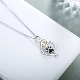 Collier Patte Chance avec Cœur, Os & Infini – Pendentif « Toujours dans Mon Cœur »