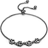 Bracelet en Argent Sterling avec Empreinte de Patte – Ajustement Réglable
