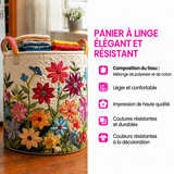 Pauline™ | Panier rembourré avec champ de fleurs colorées
