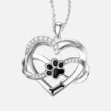 Collier Infini Cœur & Patte en Argent Sterling 925 avec Zirconia