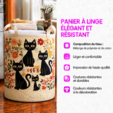 Emma™ | Panier rembourré avec des chats parmi des fleurs