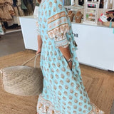 MANA | ROBE MIDI AVEC MOTIFS FLORAUX ET DÉCOLLETÉ EN V