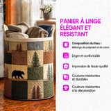 Élodie™ | Panier matelassé avec forêt en patchwork