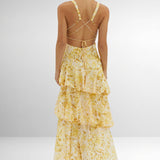 Robe à Imprimé Floral et Décolleté Profond