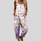 Salopette avec fleurs sauvages lilas