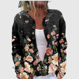 Christa™ | Cardigan avec des roses sur noir