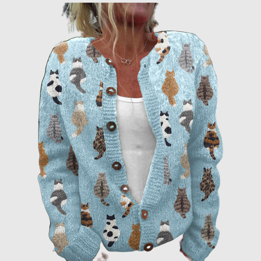 Charlotte™ | Cardigan avec imprimé de chats