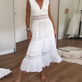 Circe - Robe camisolée en dentelle avec décolleté en V