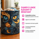 Aline™ | Panier rembourré avec un chat sous un ciel étoilé