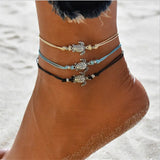 Bracelet Cheville en Cuir de Tortue de Mer