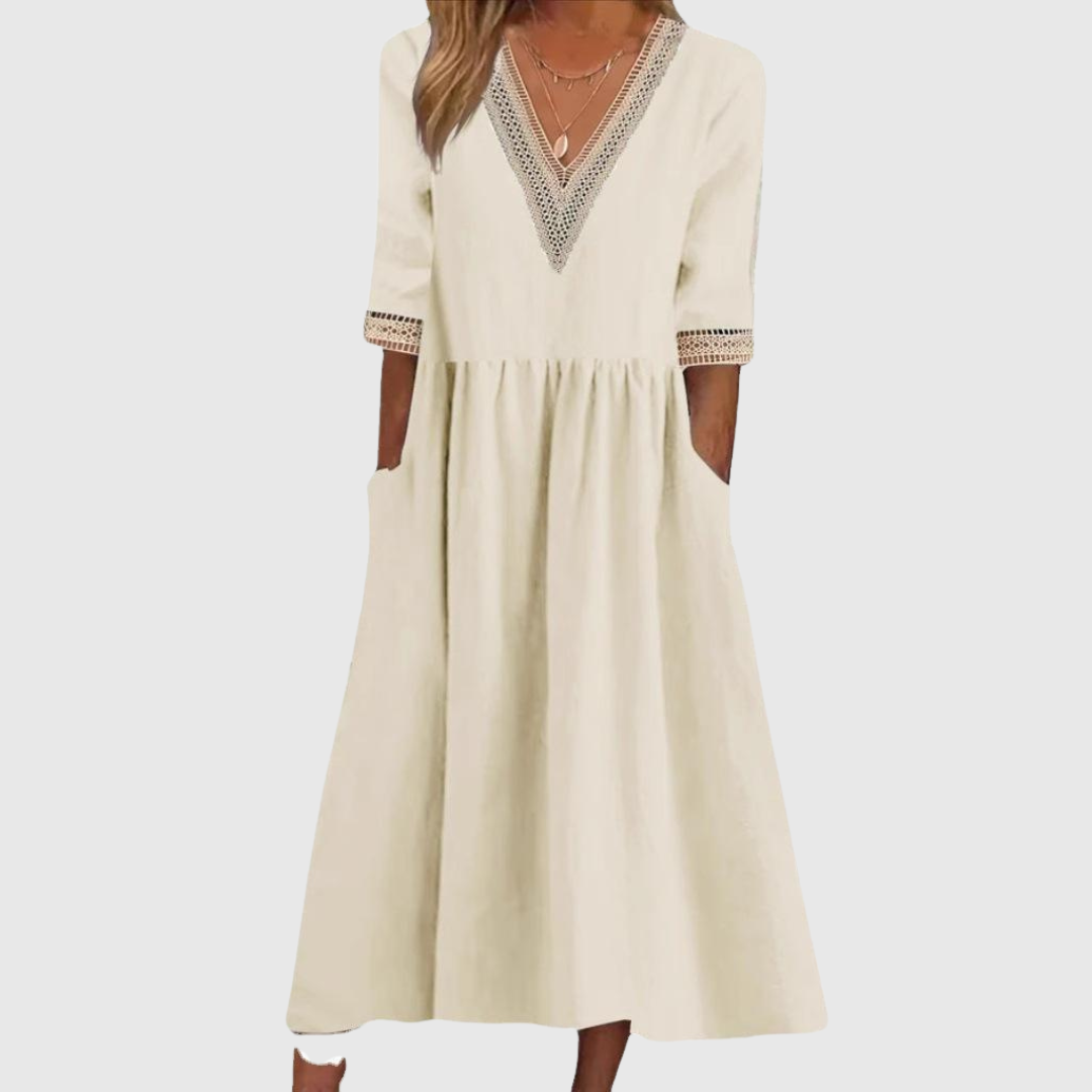 LIVIA | ROBE EN DENTELLE MI-LONGUE
