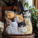 Sac à main artisanal matelassé - Chatons endormis